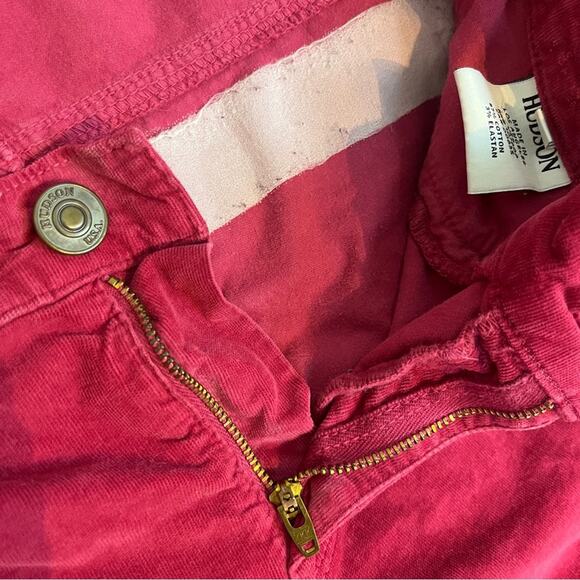 HUDSON Burgundy Berry Velvet Skinny Pants 26 Stretch Soft Holiday Midrise - Picture 6 of 6